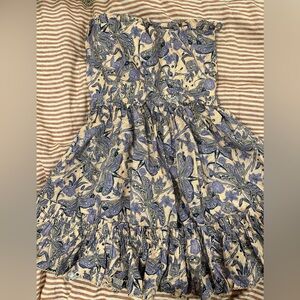 Agua Bendita Purple and Cream Floral mini Dress